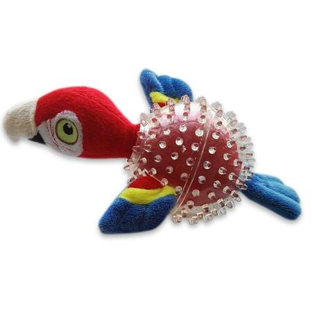 SPUNKY PUP Lil Squeaker Parrot Spikey Ball - Red, Medium 67098